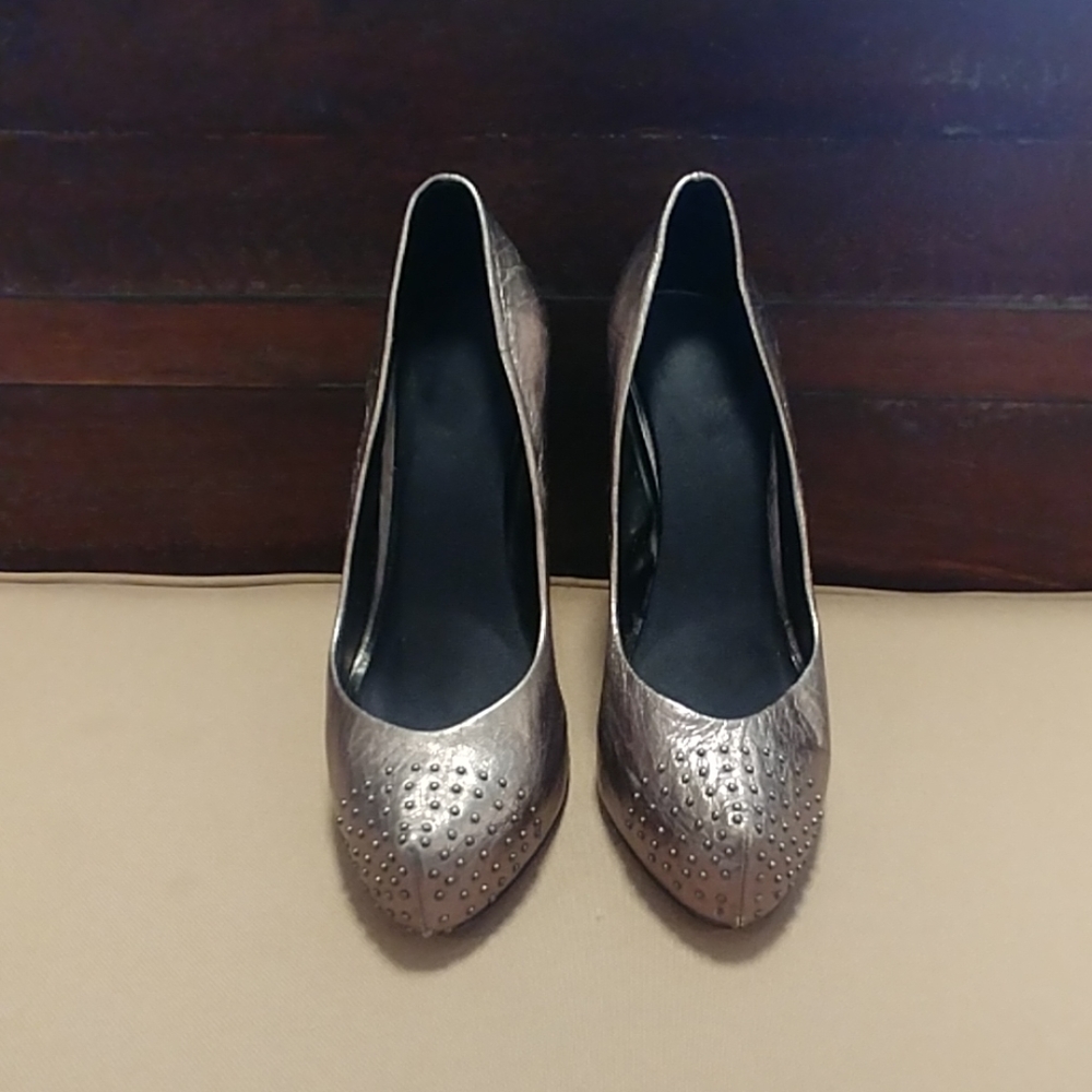 Dolce Vita Pewter Studded Toe Pumps